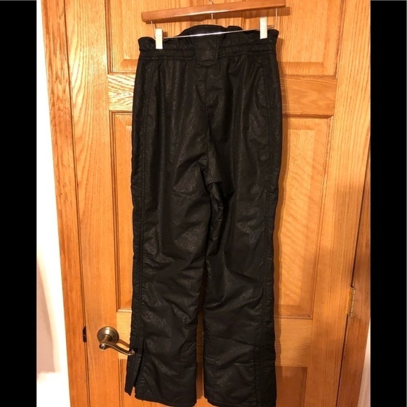 VTG 80’s Emmegi Black Printed Ski Snow Pant Sz. XS Zip Pockets Cozy Warm - Picture 3 of 5